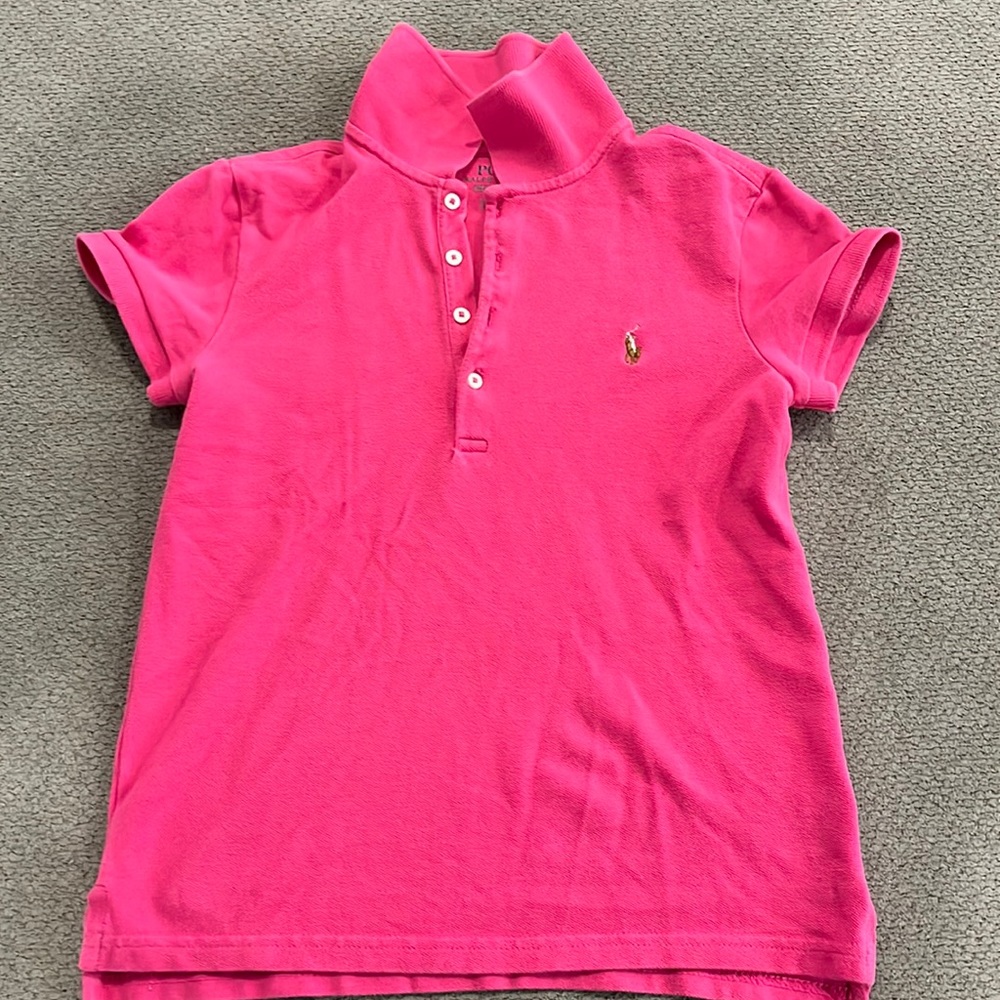 Girls pink polo